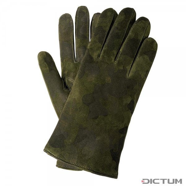 Guanti da uomo MODENA, pelle scam. capra, fod. cashmere, verde scuro, taglia 9