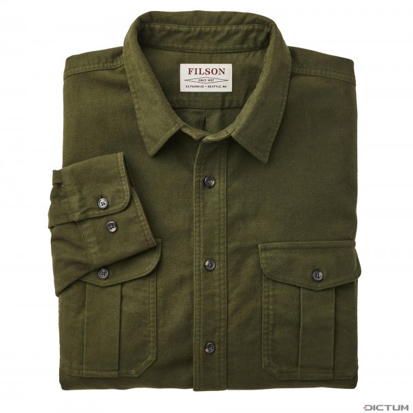 Filson Moleskin Seattle Shirt, Dark Olive, Size XL