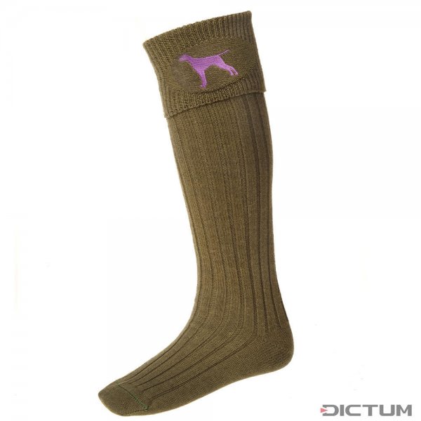 Pánské lovecké ponožky House of Cheviot BUCKMINSTER, tmavě olivové, velikost L (