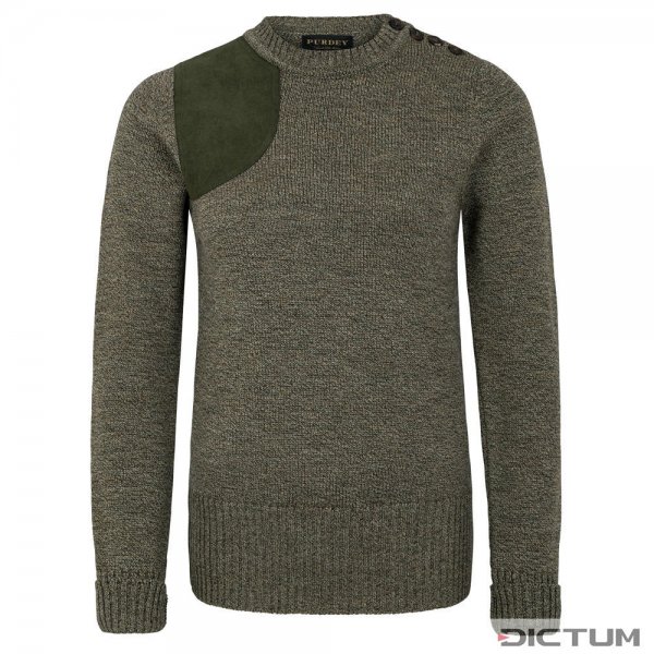Purdey sweter damski myśliwski, One Shoulder, zielony, rozmiar 34