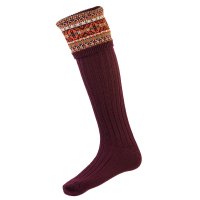 House of Cheviot House of Cheviot »Fairisle« Men's Shooting Socks, Mulberry, Size L (45-48)