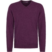 Possum Merino Men’s Possum Merino Men’s V-neck Sweater, Lilac Melange, Size XXL