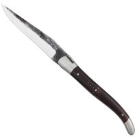 Cuchillo plegable Laguiole con hoja forjada negra, madera de palo fierro