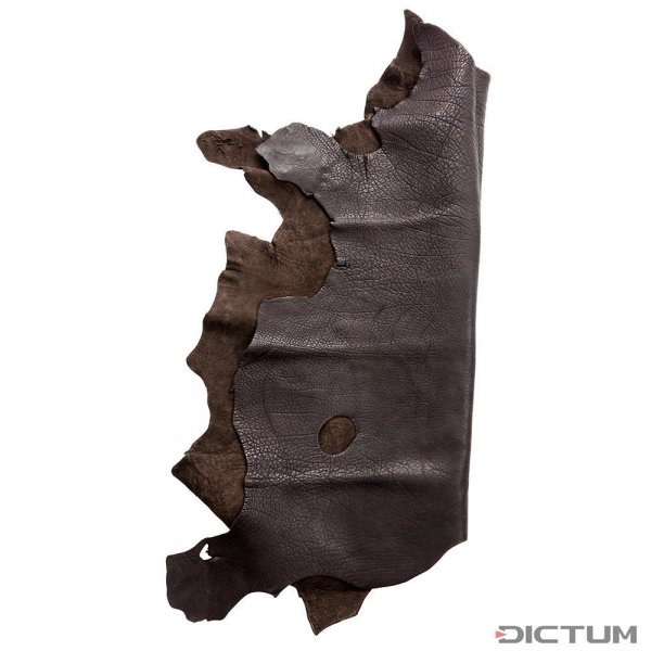 Büffelleder Stärke 3,0 mm, halbe Haut, schwarz-braun, 0,91-1,1 m²