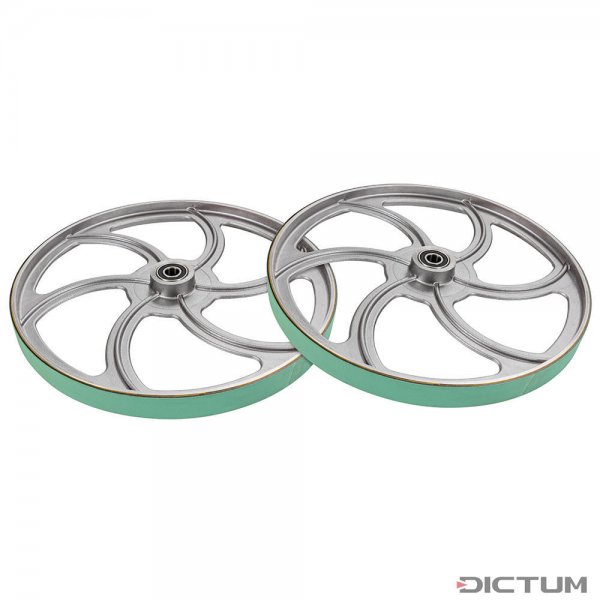 Pégas Wheels with Green Elastic Bandages, Pair