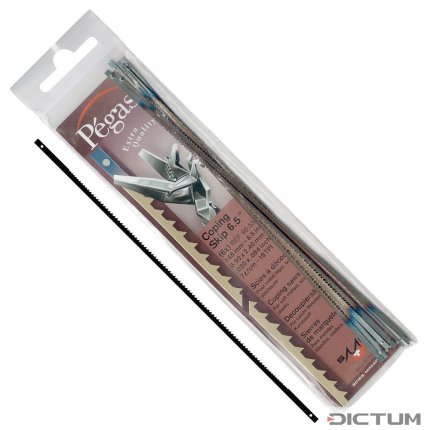 Pégas Pinned Coping Saw Blades, Skip-Tooth, 6-Piece Set