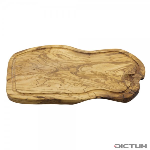 Tagliere rustico in legno d’ulivo con scanalatura per i liquidi