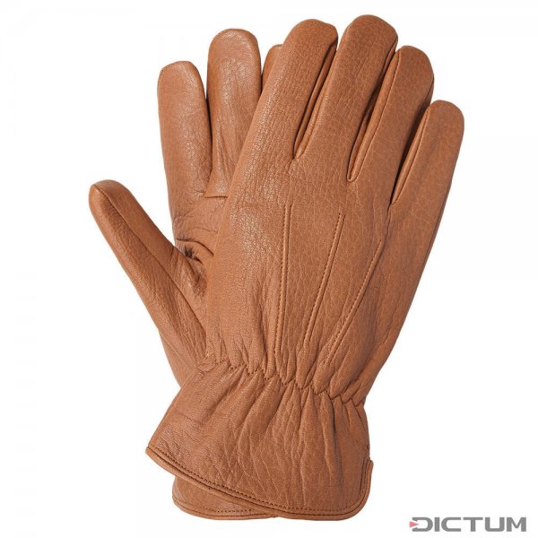 JACKSON Men’s Gloves, Buffalo Nappa Leather, Cognac, Size 9.5