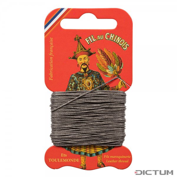 »Fil au Chinois« Waxed Linen Thread, Grey, 15 m
