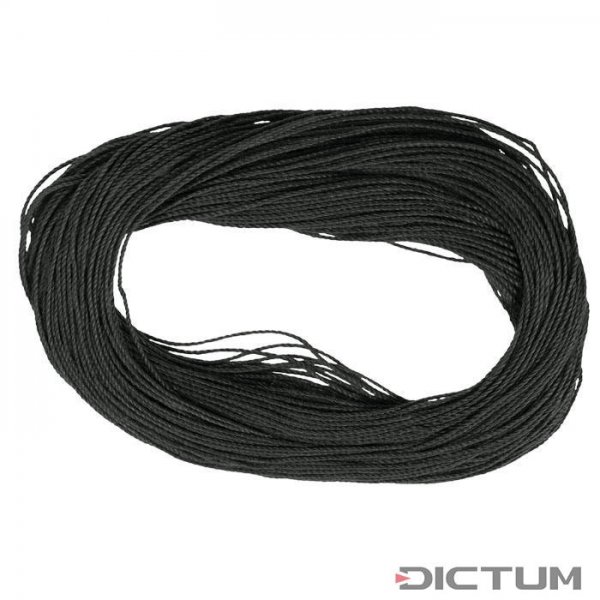 Linen Thread, Unwaxed, Black, Thickness 0.8 mm