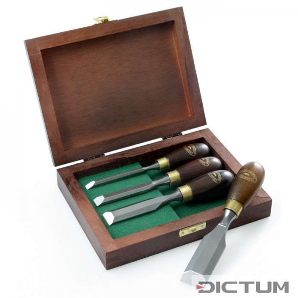 Crown Mini Chisels, Stained Beech Handle, 4-Piece Set
