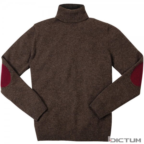 Suéter de cuello alto de lana Geelong para hombre »Luke«, marrón, XXL