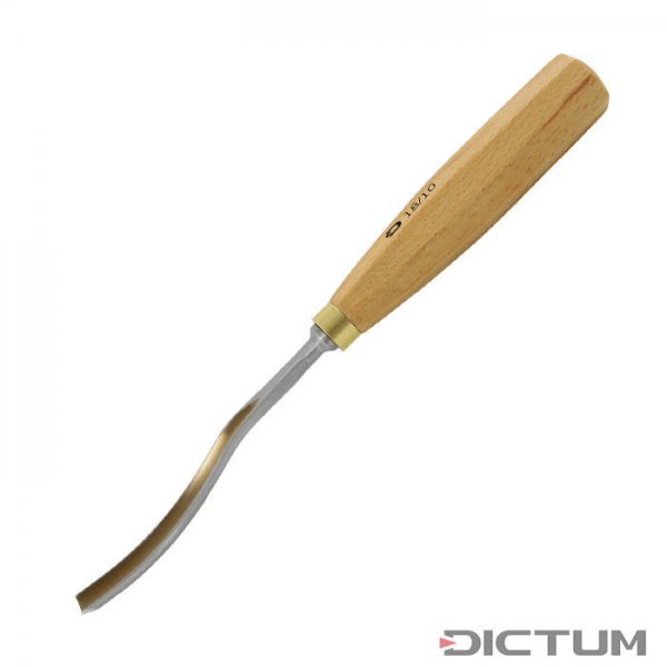 DICTUM Carving Tool, Gouge/V-Parting Tool, Long Bent 17/32 mm