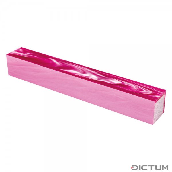 Pieza en bruto de acrílico para torneado de bolígrafos, brillo perlado rosa