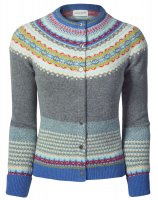 Eribé Ladies Cardigan Eribé Ladies Cardigan Fair Isle, Grey, Size XS