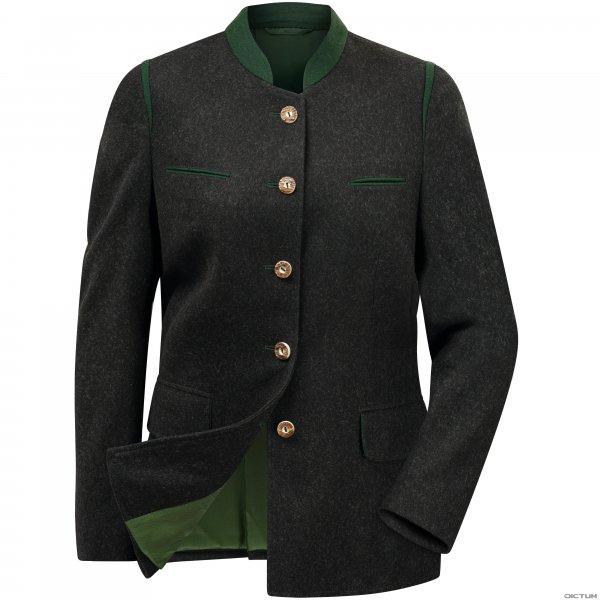 Traditional Ladies’ Tegernsee Loden Jacket, Anthracite, Size 38