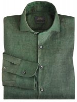 Men's Shirt, Linen, Men's Shirt, Linen, Dark Green, Size 39