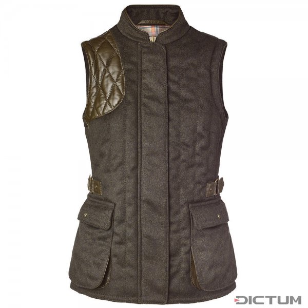 Heinz Bauer Ladies Profi Skeet Shooting Vest, Loden and Leather, Size 34