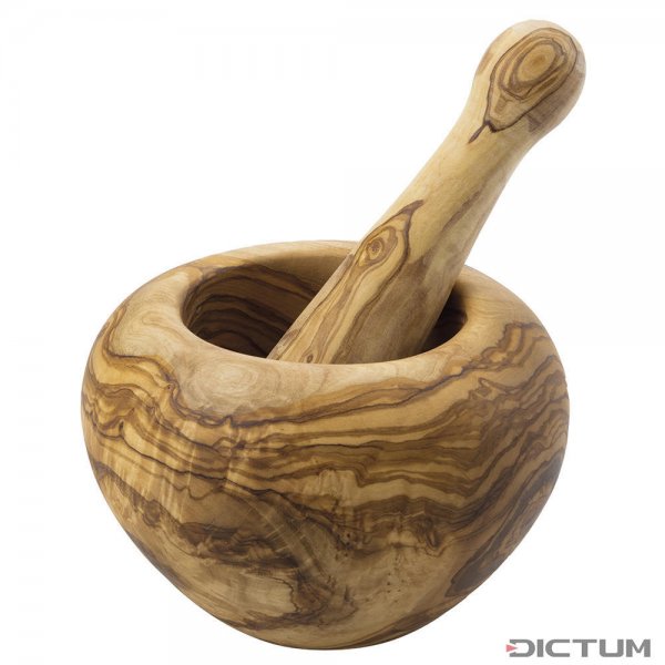 Mortaio-legno d’ulivo, grande, Ø 16 cm