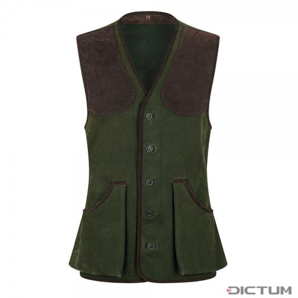 Rey Pavón Men's Leather Shooting Vest, Green/Brown, Size XXL