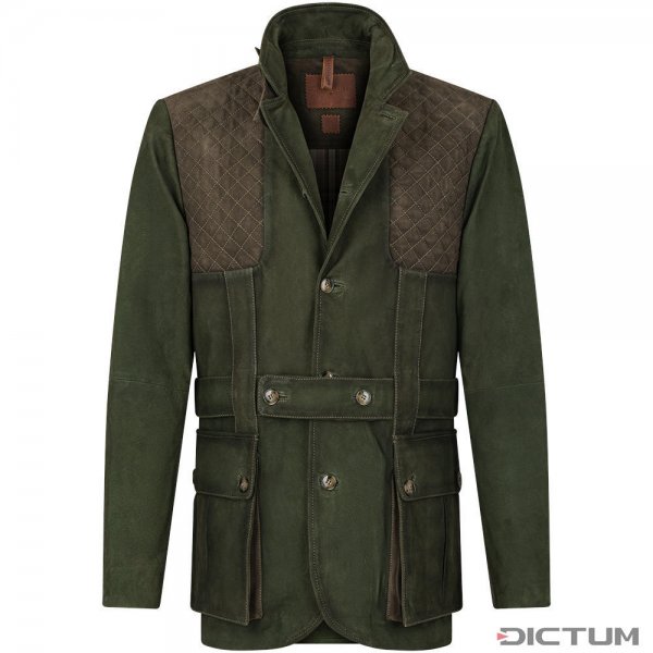 »Norfolk Highlands« Men's Hunting Blazer, Leather, Army Green, Size 52