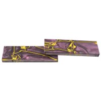 Plaquettes de manche acryliques, violet/jaune