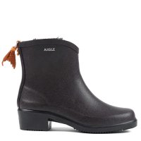 Aigle Women’s Rubber Aigle Women’s Rubber Ankle Boots MISS JULIETTE BOTTILLON FUR, Black, Size 36