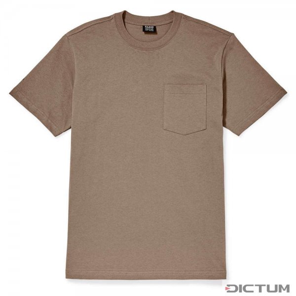 菲尔森短袖Outfitter单口袋纯棉T恤，深色蘑菇，XS型。