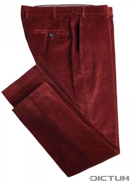 Hiltl Men's Corduroy Trousers, Burgundy, Size 25