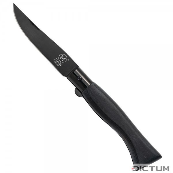 MAIN »Italian Line« Folding Knife, Titanium-coated, Black Pakka Wood