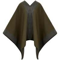 Johnstons of Elgin Virgin Johnstons of Elgin Virgin Wool Poncho, Olive/Grey