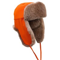 Czapka futrzana Czapka futrzana myśliwska, strzyżona z rudego lisa, loden, rozmiar 60