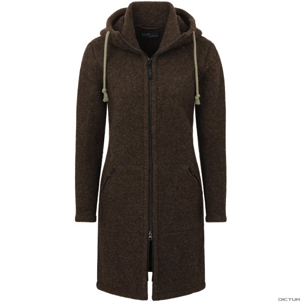 Abrigo de lana hervida para mujer Mufflon »Carla«, marrón, talla XS