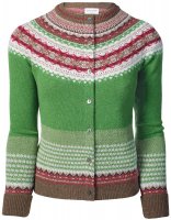 Eribé Ladies Cardigan Eribé Ladies Cardigan Fair Isle, Green, Size XS