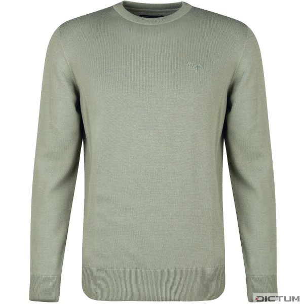 Barbour Men's Crew Neck Sweater, Pima Cotton, Agave Green, Size L