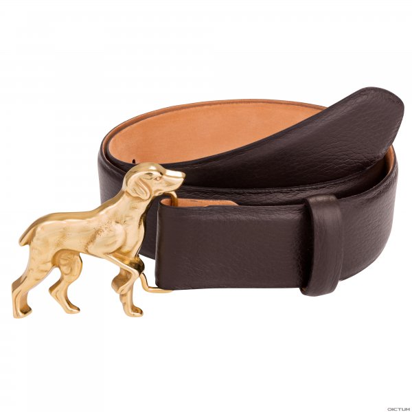 Leather Belt »Pointer«, Chocolate, Size XS (80 cm)