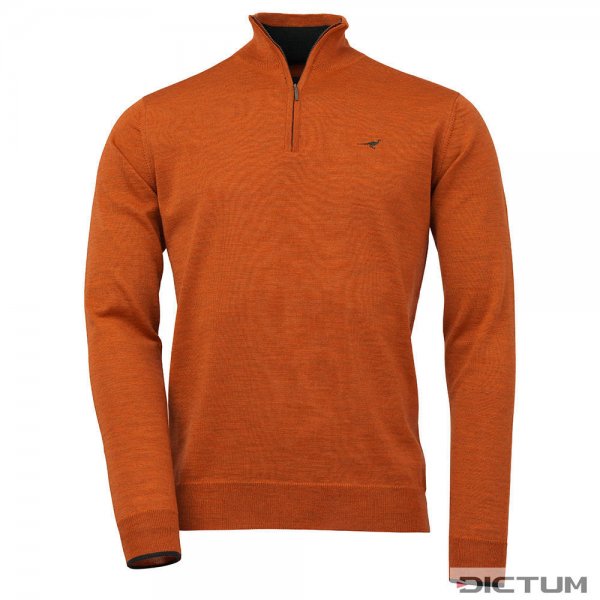 Laksen »Norfolk« Men's Zip Neck Sweater, Orange, Size 3XL