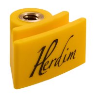 Pieza de sujeción de rec., violín, viola, amarillo, con rosca, »Herdim« impreso