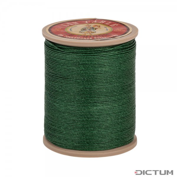 »Fil au Chinois« Waxed Linen Thread, Green, 133 m