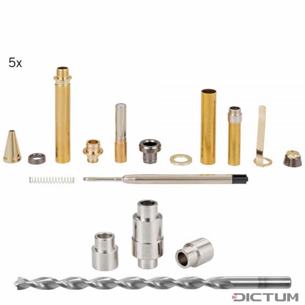 Kugelschreiber-Bausatz Cigar, gold/gunmetal, Set