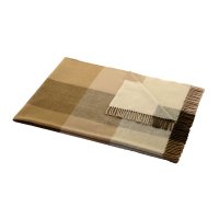 Schurwolldecke, Schurwolldecke, beige/braun, 130 x 180 cm