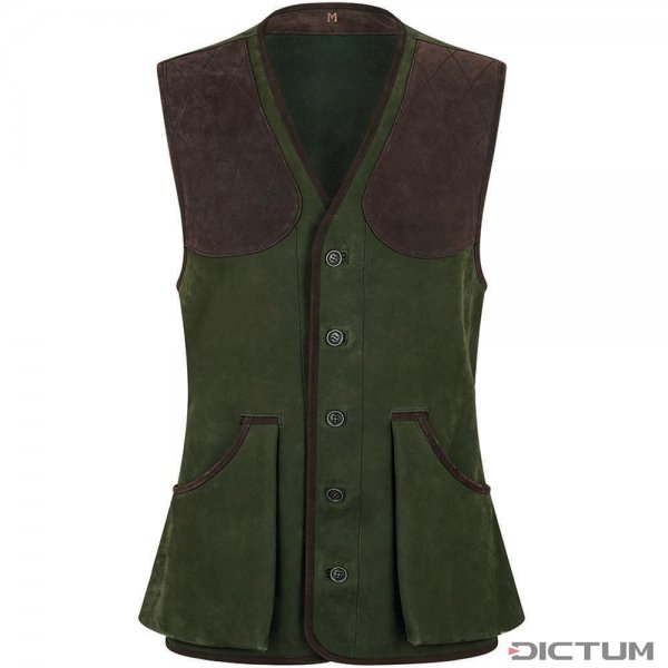 Rey Pavón Men's Leather Shooting Vest, Green/Brown, Size M