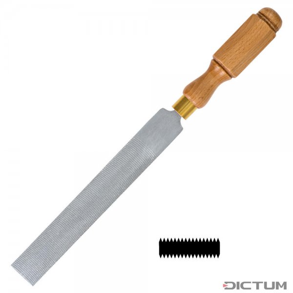 Hattori 扁平树桩锉，超宽，山毛榉手柄