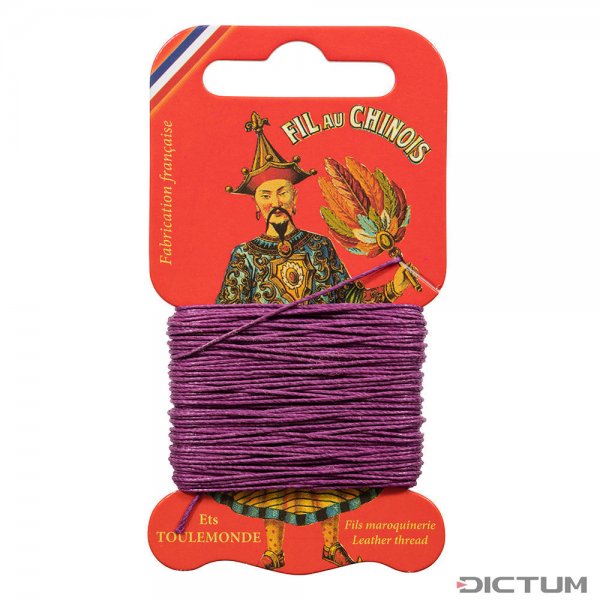 »Fil au Chinois« Waxed Linen Thread, Violet, 15 m