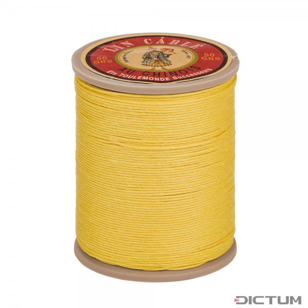 »Fil au Chinois« Waxed Linen Thread, Yellow, 133 m
