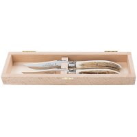Laguiole Steak and Table Knives, Staghorn, 2-Piece Set