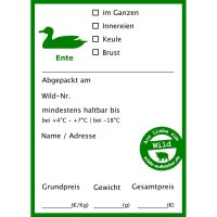 Hunting Labels for Vacuum Bags, Duck Motif
