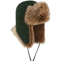 Czapka futrzana, rudy Czapka futrzana, rudy lis, loden, zielona, rozmiar 61