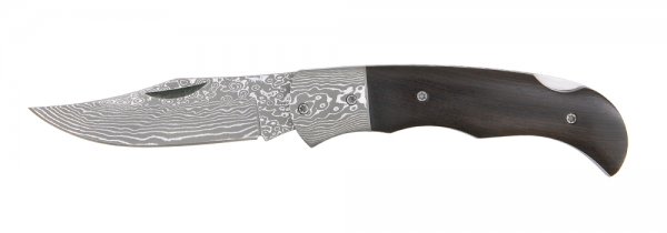 Cuchillo plegable Suminagashi, madera de ébano, Clip Point