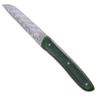 Cuchillo plegable Cuchillo plegable Perceval L10, acero de Damasco, jade
